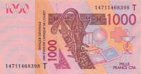 Gallery image for West African States p815Tn: 1000 Francs